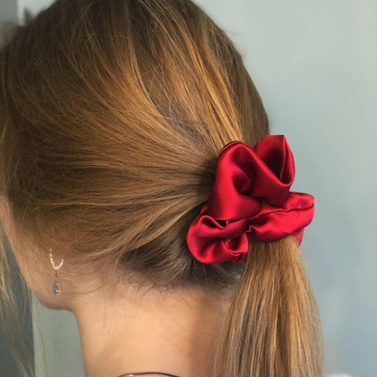 Red Silk Scrunchie - 2 pack