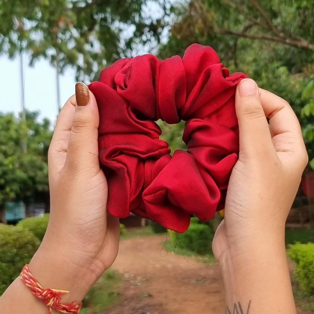 Red Silk Scrunchie - 2 pack