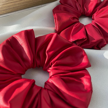 Red Silk Scrunchie - 2 pack