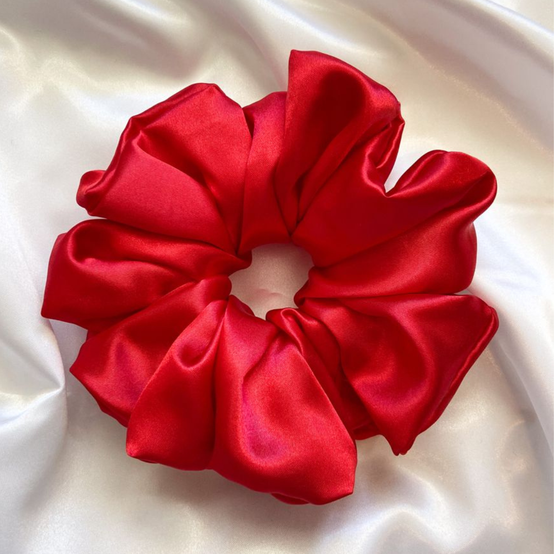 Red Silk Scrunchie - 2 pack
